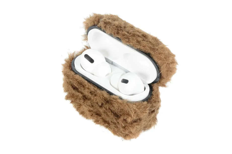 Brown Furry AirPod Holder