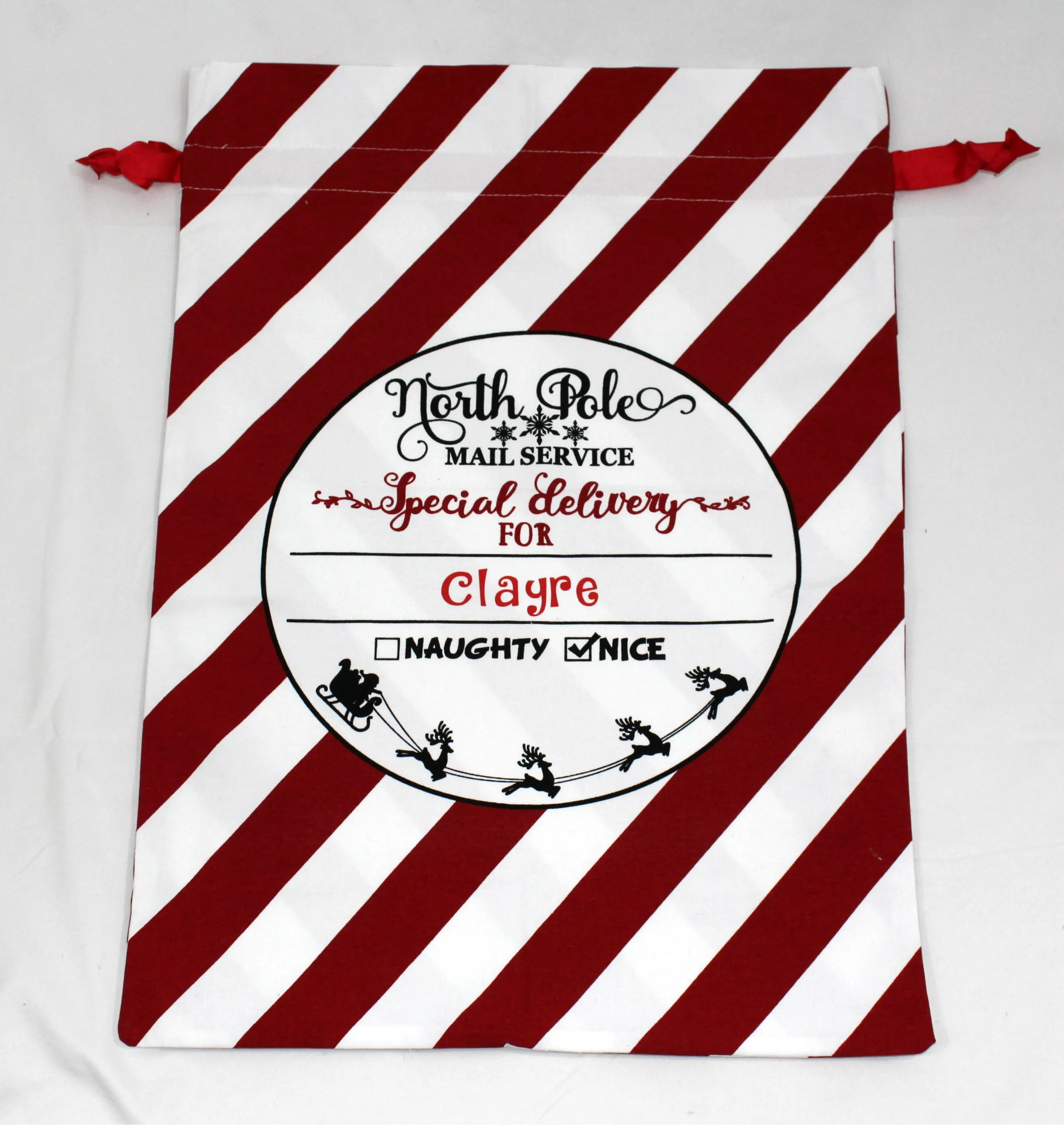 Buffalo Plaid Santa Sack Personalized - Christmas Bags for Gifts - Jumbo Santa Bag - Oversized Santa Sack - Personalized Christmas Bag