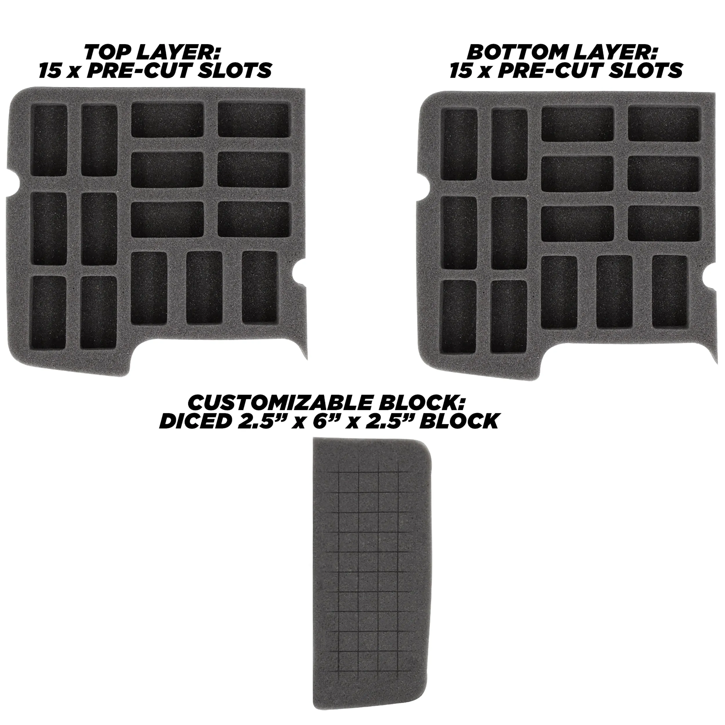 CASEMATIX Rock Collection Travel Case - 30 Slot Rock Collection Box with Two Pre-Cut Foam Trays - Protective Crystal Storage Travel Case Only