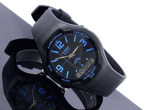 Casio AW-90H-2BVDF Black Resin Watch for Men and Women