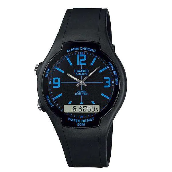 Casio AW-90H-2BVDF Black Resin Watch for Men and Women