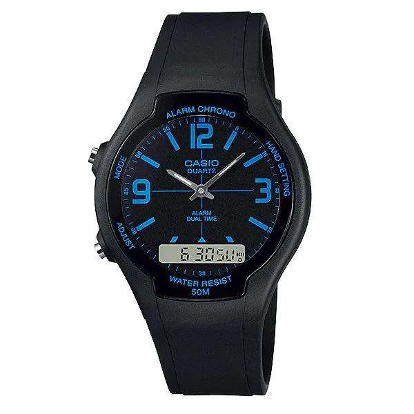 Casio AW-90H-2BVDF Black Resin Watch for Men and Women