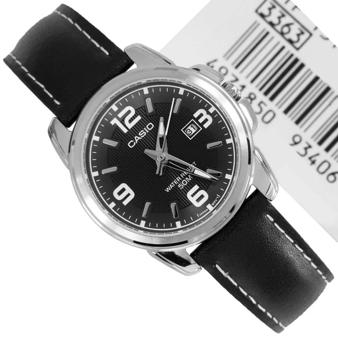 Casio LTP-1314L-8AVDF Black Leather Strap Watch for Women