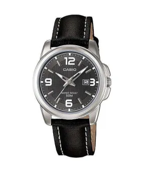 Casio LTP-1314L-8AVDF Black Leather Strap Watch for Women