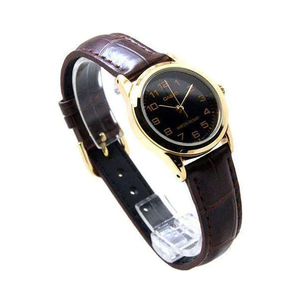 Casio LTP-V001GL-1B Brown Leather Watch for Women