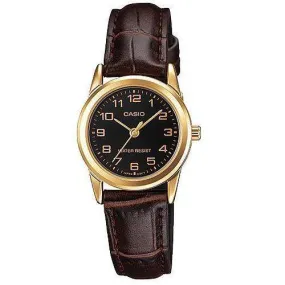 Casio LTP-V001GL-1B Brown Leather Watch for Women