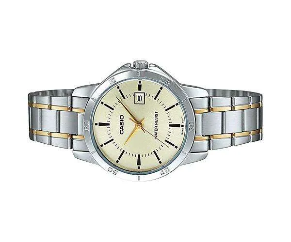 Casio LTP-V004SG-9A Two Tone Stainless Steel Strap Watch for Women