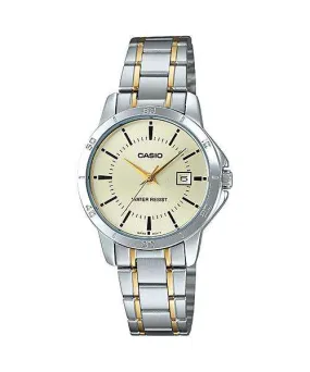 Casio LTP-V004SG-9A Two Tone Stainless Steel Strap Watch for Women