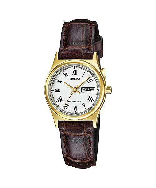 Casio LTP-V006GL-7B Brown Leather Strap Watch for Women