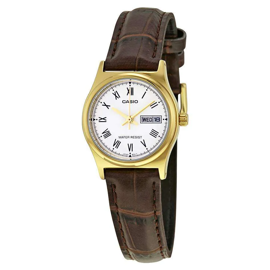 Casio LTP-V006GL-7B Brown Leather Strap Watch for Women