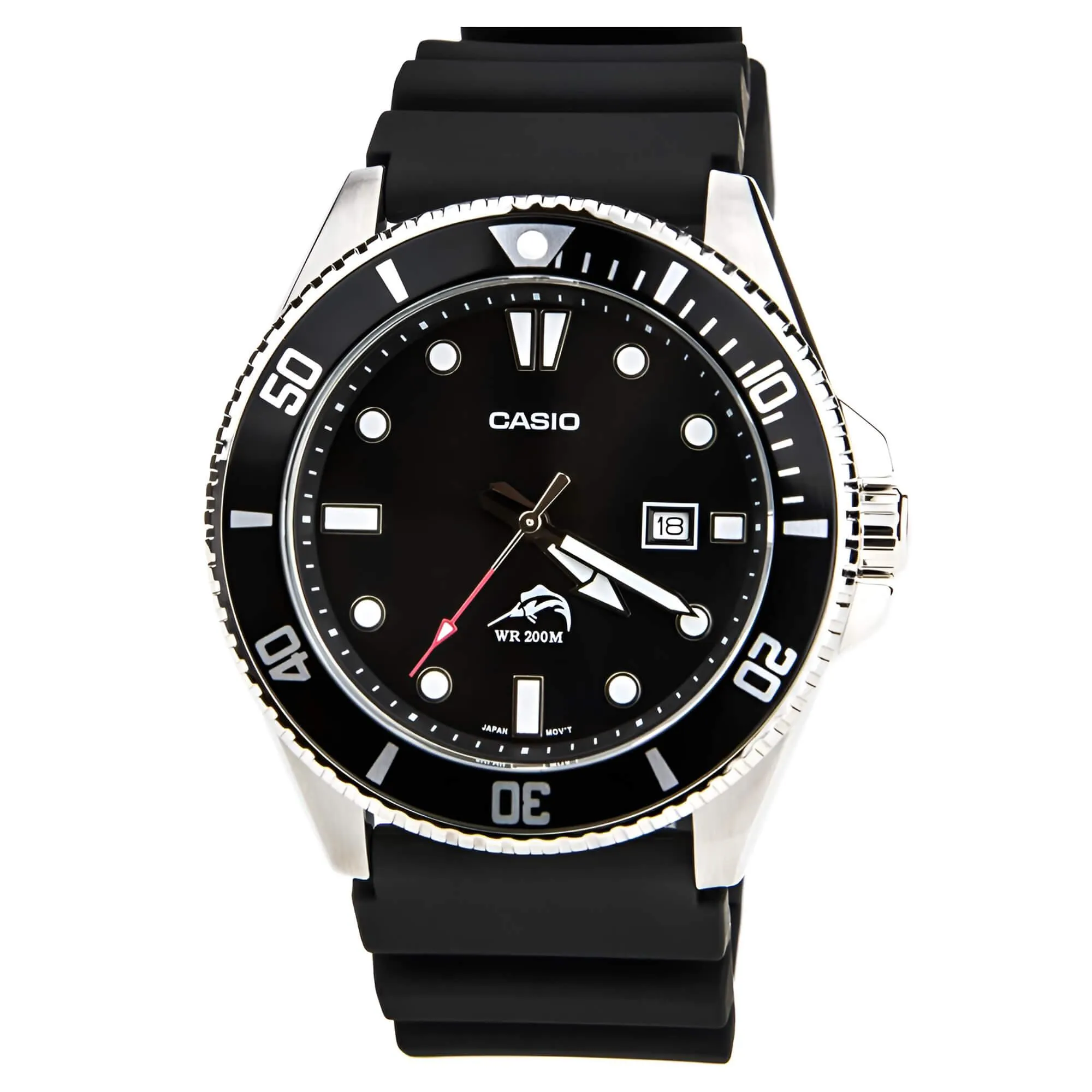 Casio Men's Sports Black Dial Black Resin Strap Dive Watch | MDV106-1A