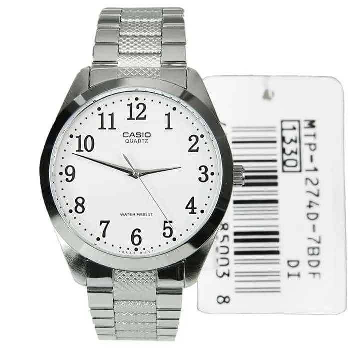 Casio MTP-1274D-7BDF Silver Stainless Steel Strap Watch for Men