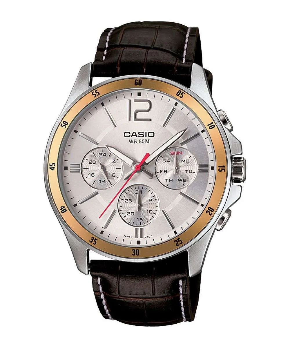 Casio MTP-1374L-7AVDF Brown Leather Strap Watch for Men