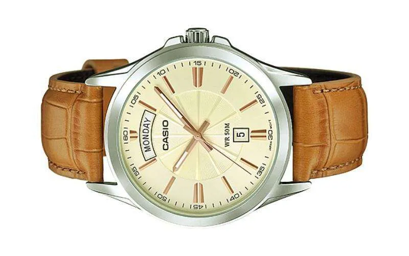 Casio MTP-1381L-9AVDF Brown Leather Watch for Men