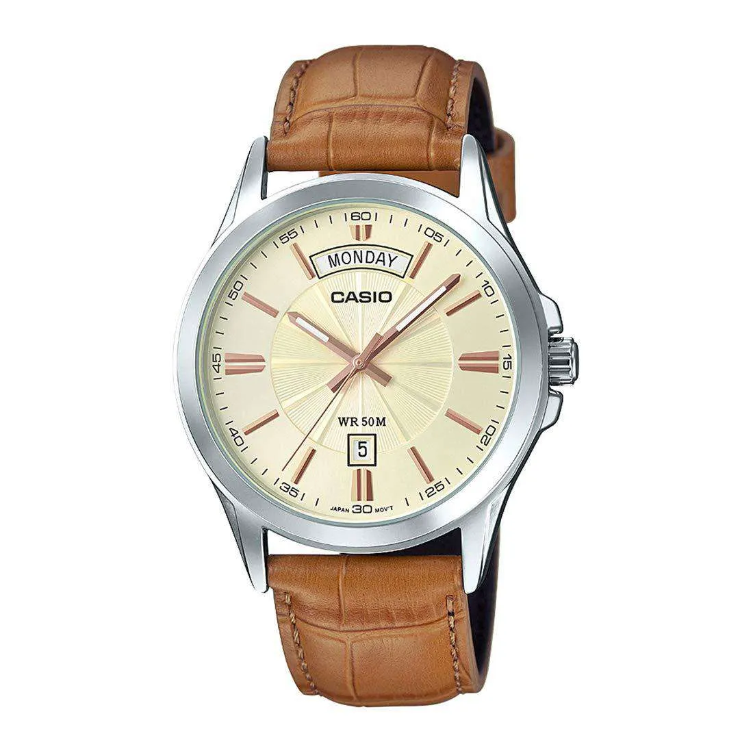 Casio MTP-1381L-9AVDF Brown Leather Watch for Men