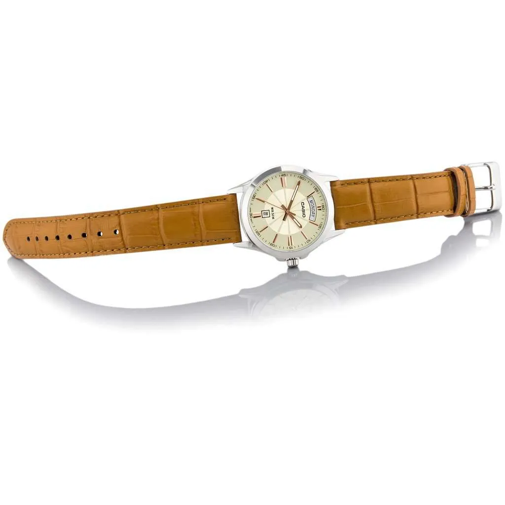 Casio MTP-1381L-9AVDF Brown Leather Watch for Men