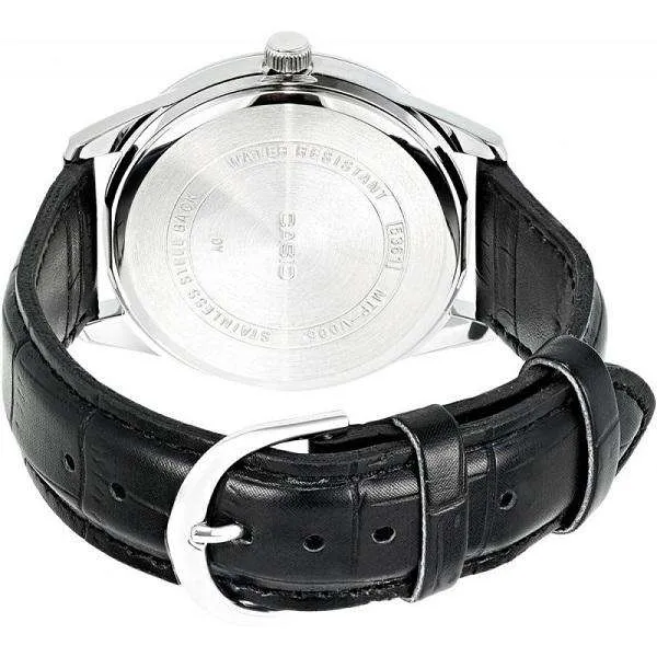 Casio MTP-V005L-1B Black Leather Watch for Men