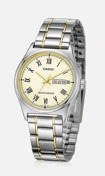 Casio MTP-V006SG-9B Two Tone Stainless Watch for Men