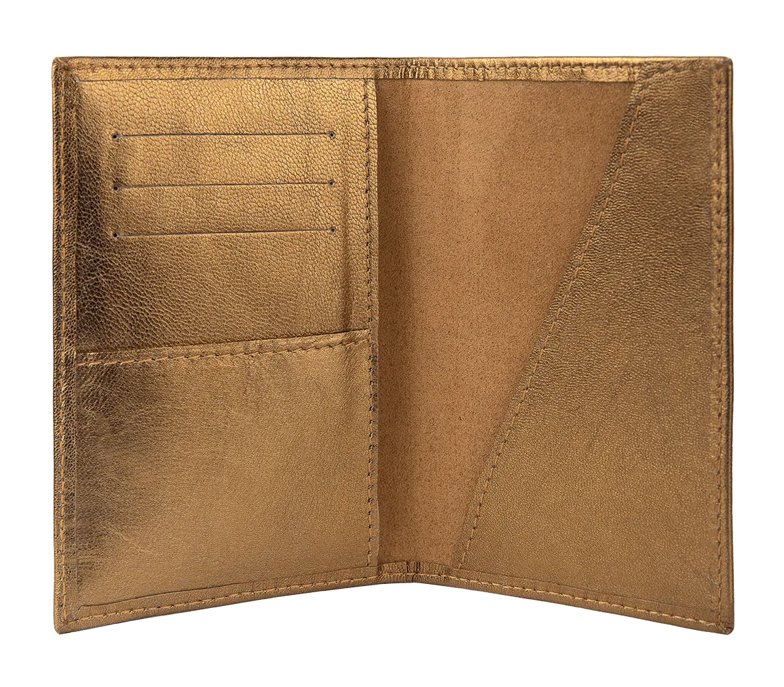 Chalki Passport Case Metallic Leather