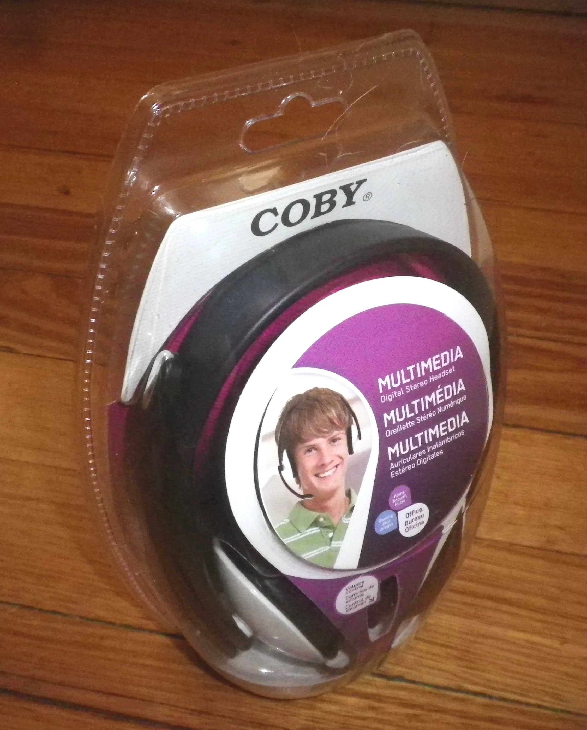 Coby Digital Ear-Cup Stereo Headphones with Boom Microphone - Part # CVM361