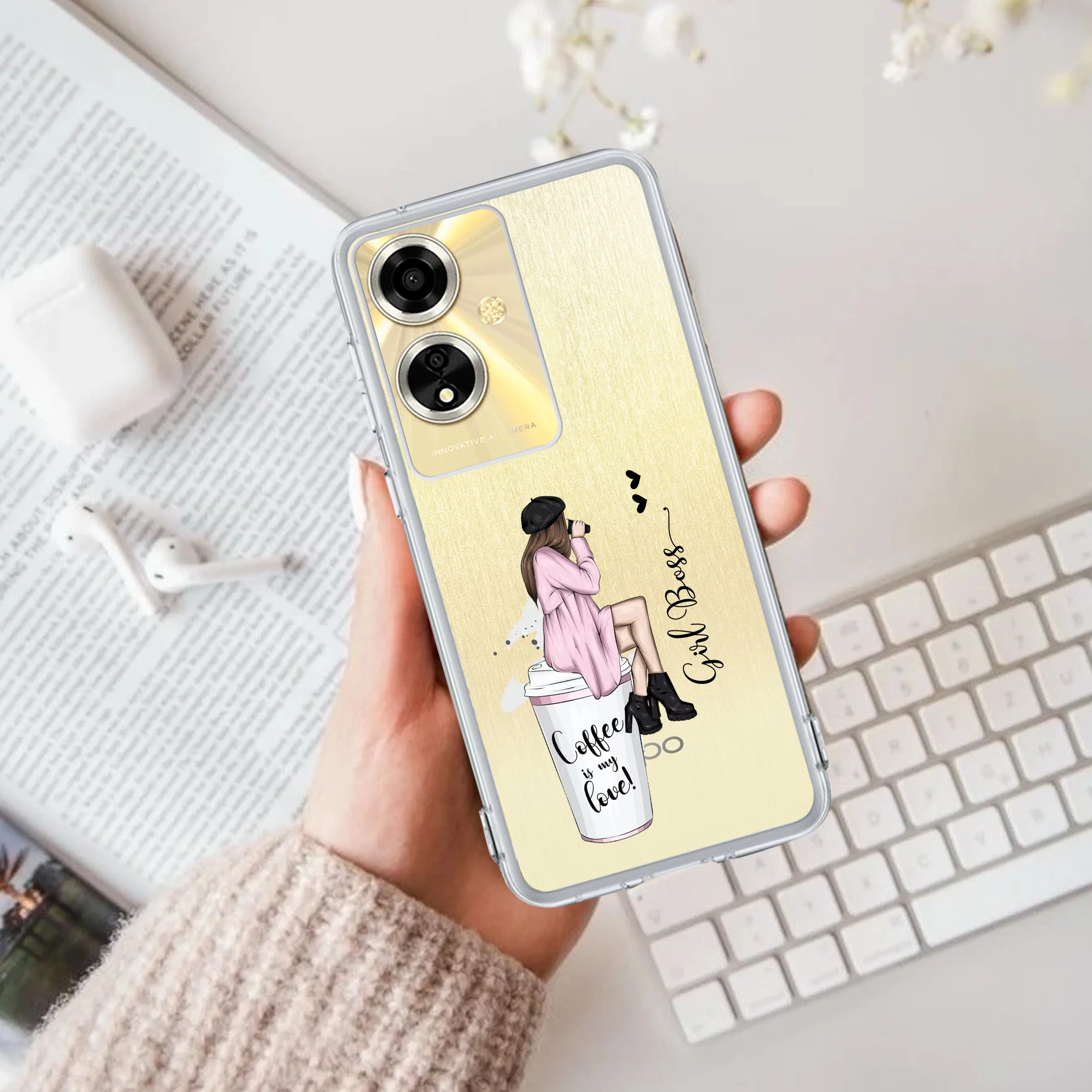 Coffee Lover Customize Transparent Silicon Case For Oppo