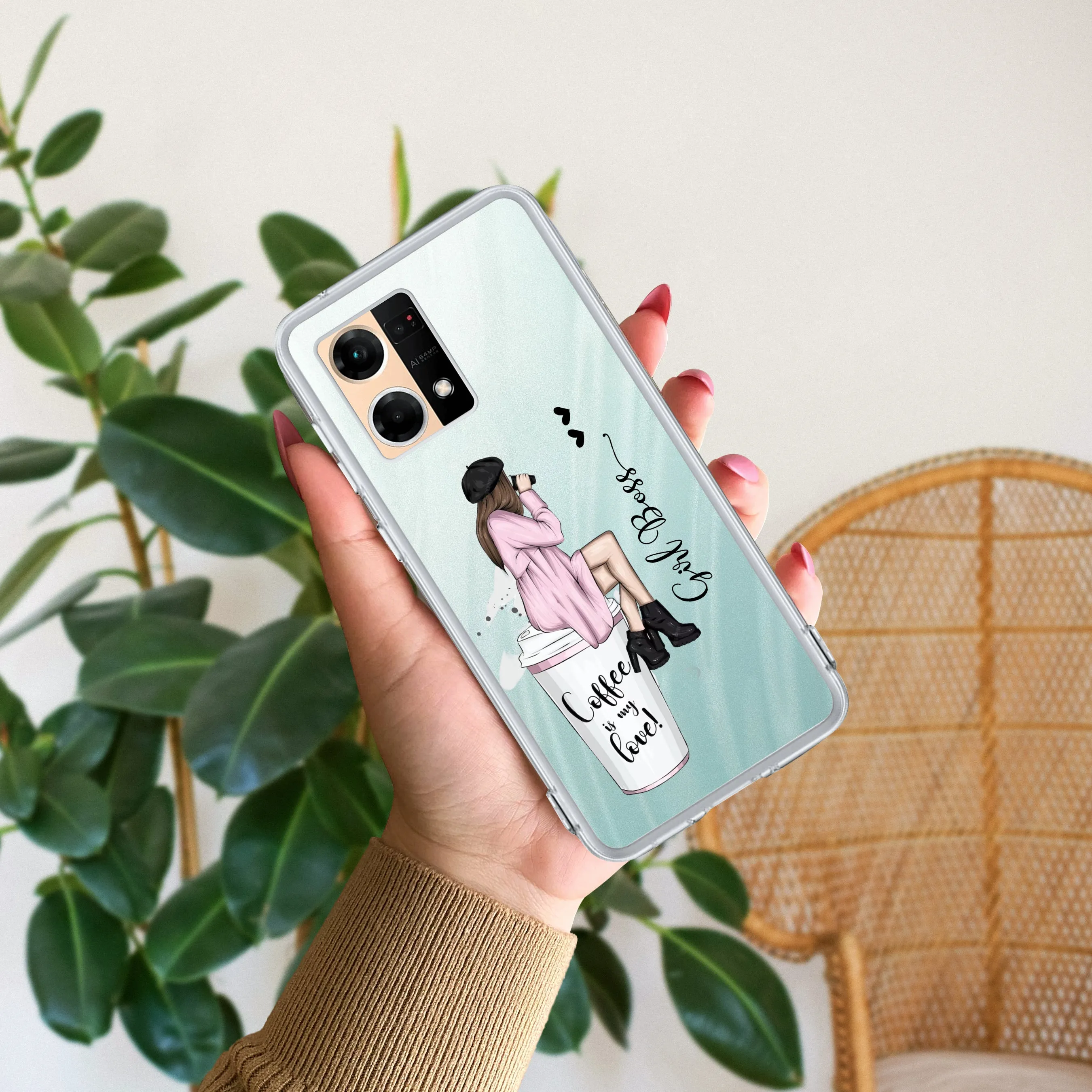 Coffee Lover Customize Transparent Silicon Case For Oppo