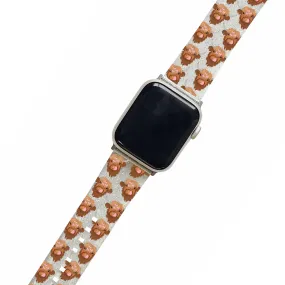 Connie the Highland Cow Clear Glitter Smartwatch Strap