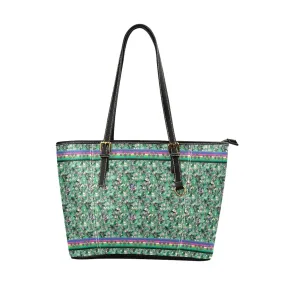 Culture in Nature Green Leather Tote Bag/Large