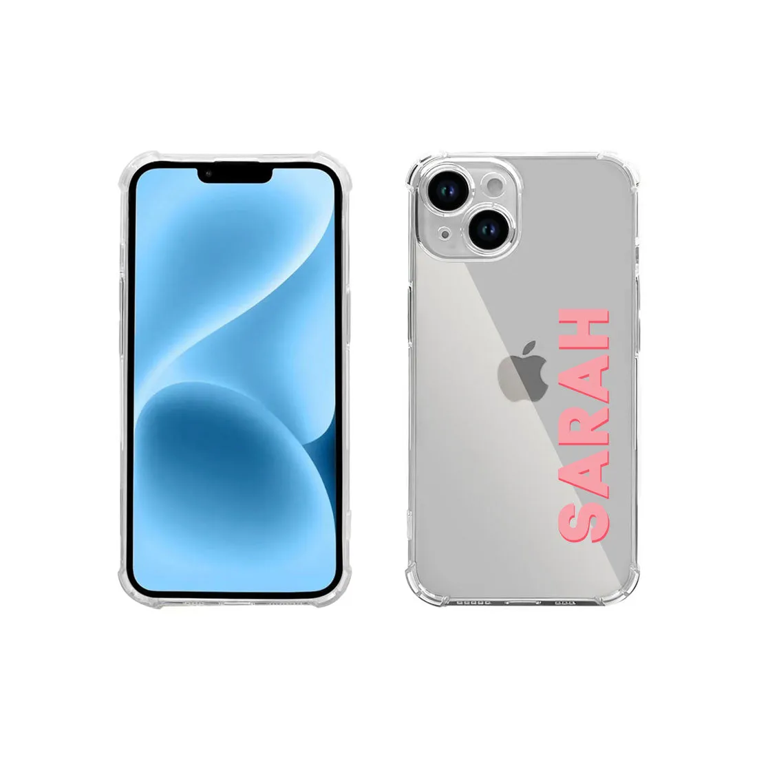 Customized iPhone 14 Case with Name TPU Clear Cover with Camera Protection