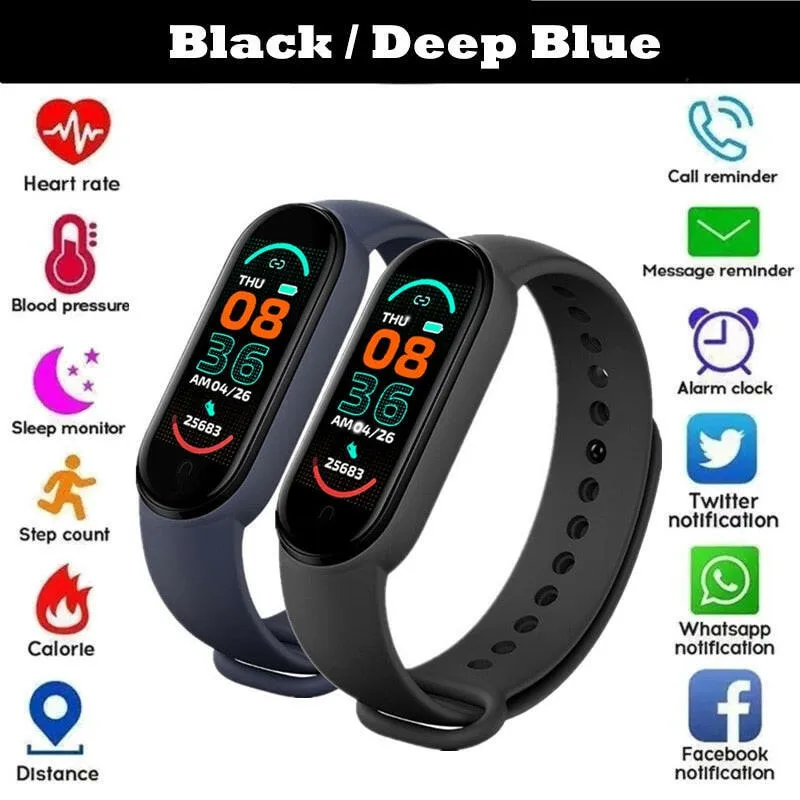 Cycling Fitness Bracelet Tracker Wrist Band M6 M5 Smart Watches Men Women Heart Rate Monitor MI Miband 6 M6 Smart Watch MI Band