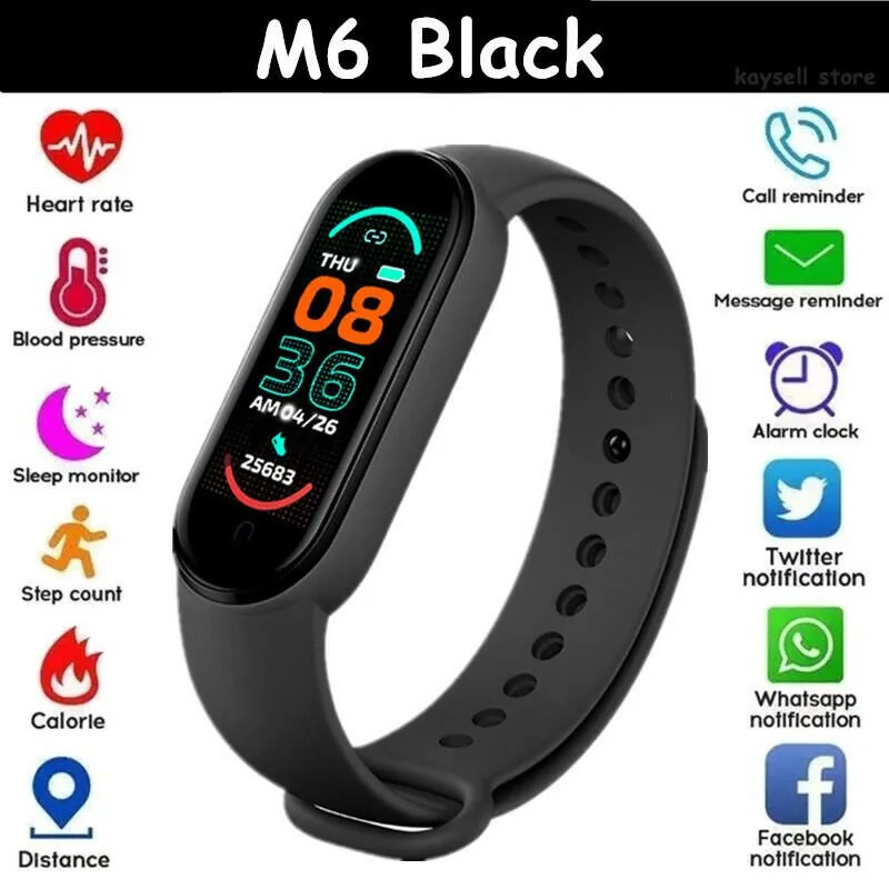 Cycling Fitness Bracelet Tracker Wrist Band M6 M5 Smart Watches Men Women Heart Rate Monitor MI Miband 6 M6 Smart Watch MI Band