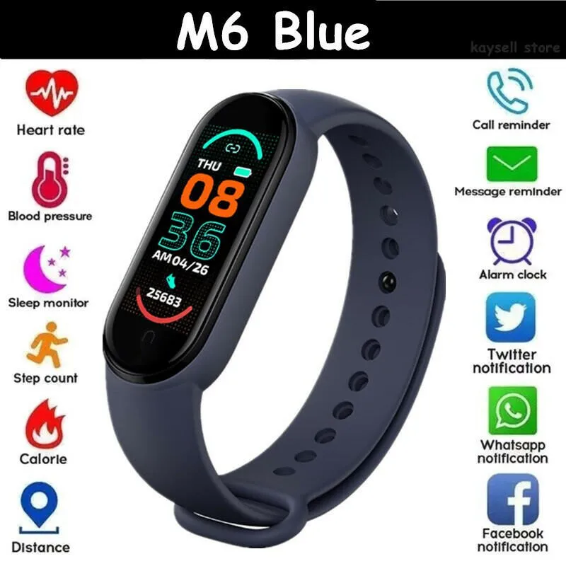 Cycling Fitness Bracelet Tracker Wrist Band M6 M5 Smart Watches Men Women Heart Rate Monitor MI Miband 6 M6 Smart Watch MI Band