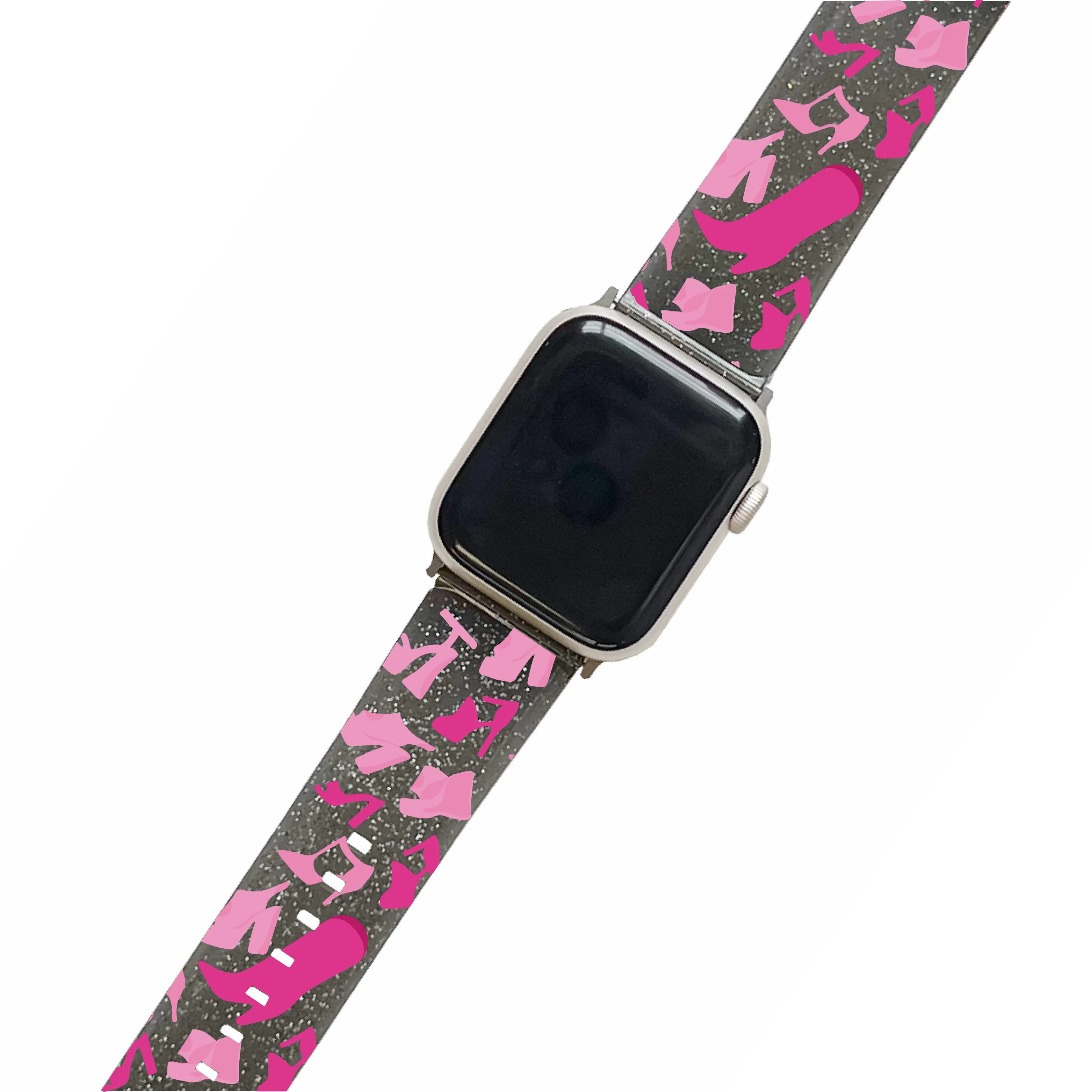 Doll Shoes Pattern - Black Glitter Smartwatch Strap