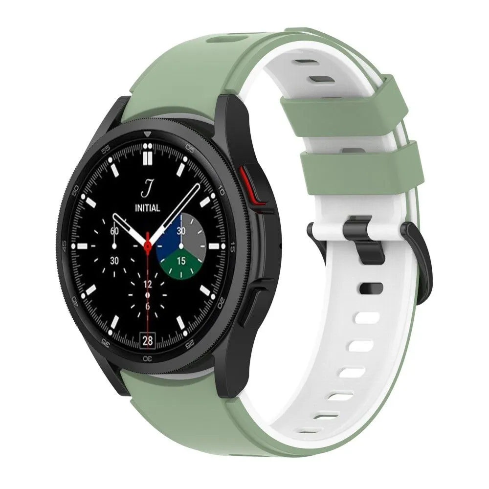 Dual color silicone watch strap for Samsung Galaxy Watch - Light Green / White