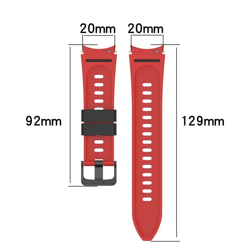 Dual color silicone watch strap for Samsung Galaxy Watch - Red / Black