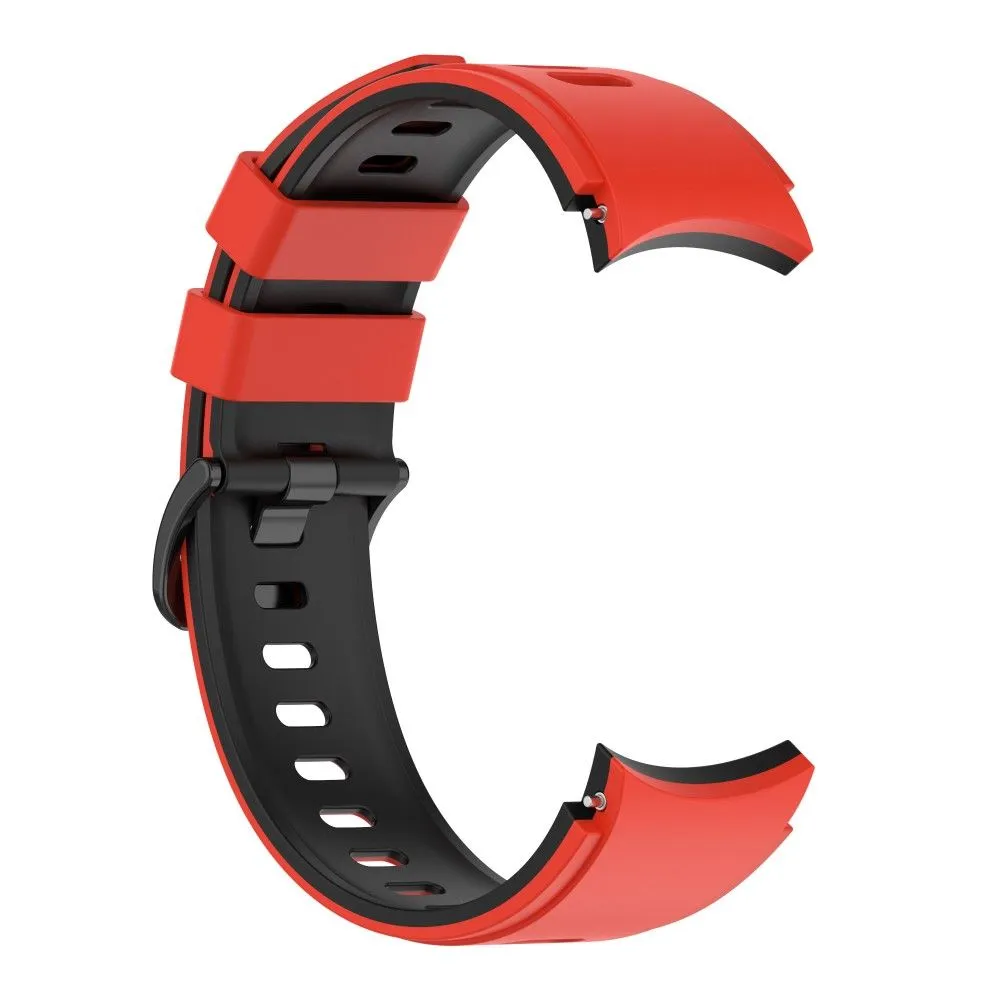 Dual color silicone watch strap for Samsung Galaxy Watch - Red / Black