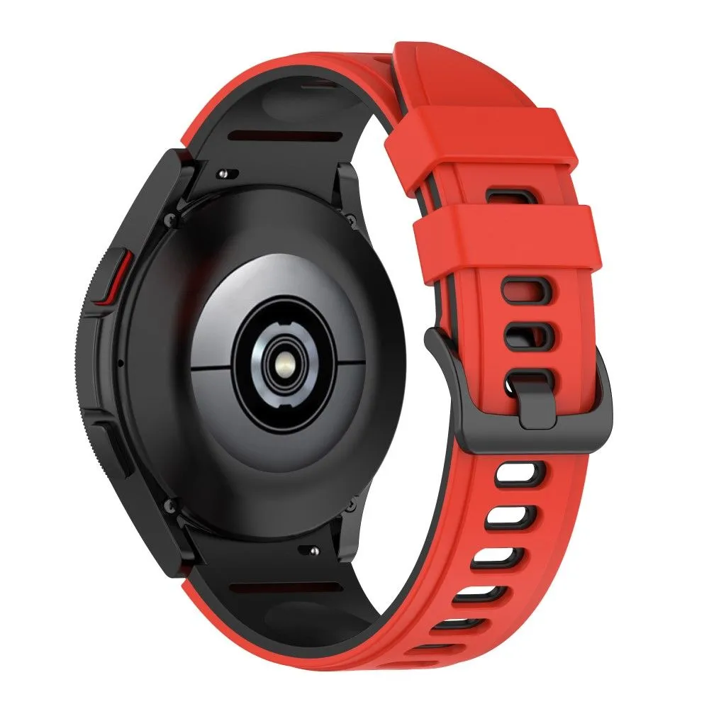 Dual color silicone watch strap for Samsung Galaxy Watch - Red / Black