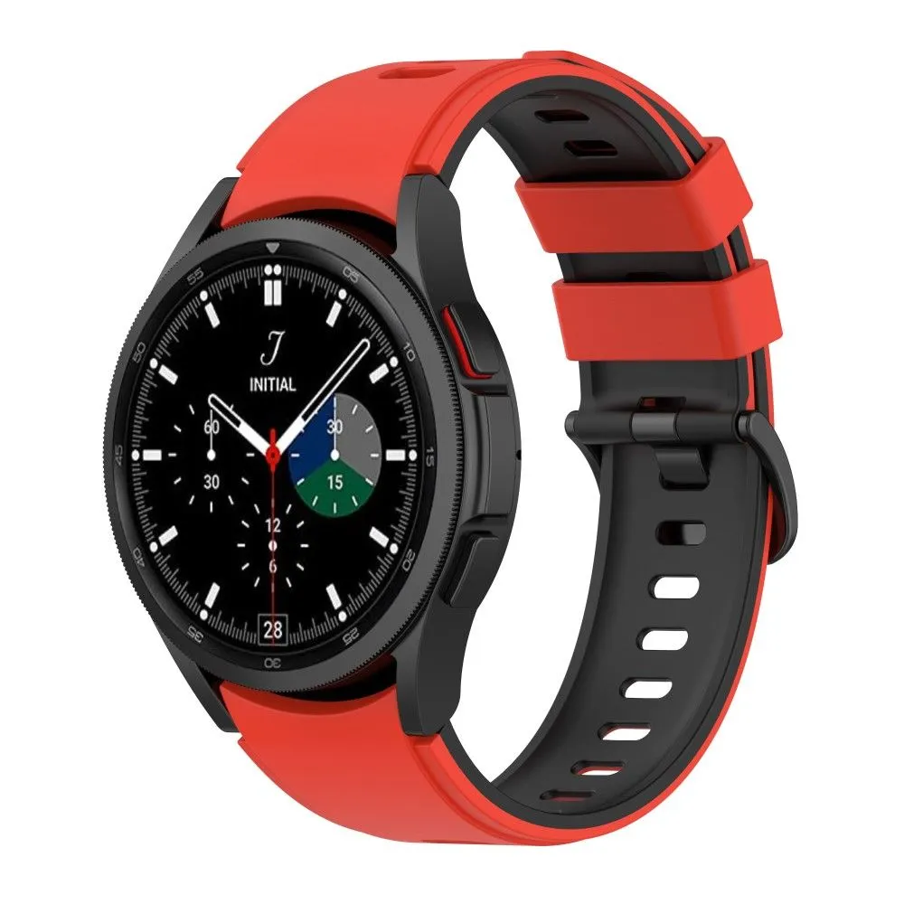 Dual color silicone watch strap for Samsung Galaxy Watch - Red / Black