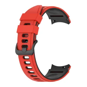 Dual color silicone watch strap for Samsung Galaxy Watch - Red / Black