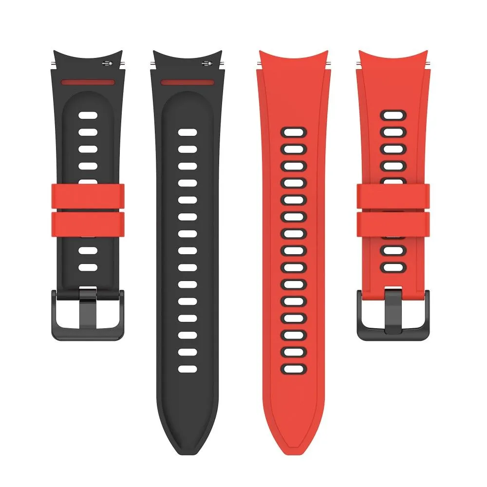 Dual color silicone watch strap for Samsung Galaxy Watch - Red / Black