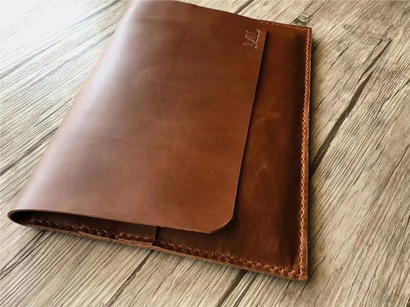 Engraved Leather 12 inch Laptop Sleeve Case