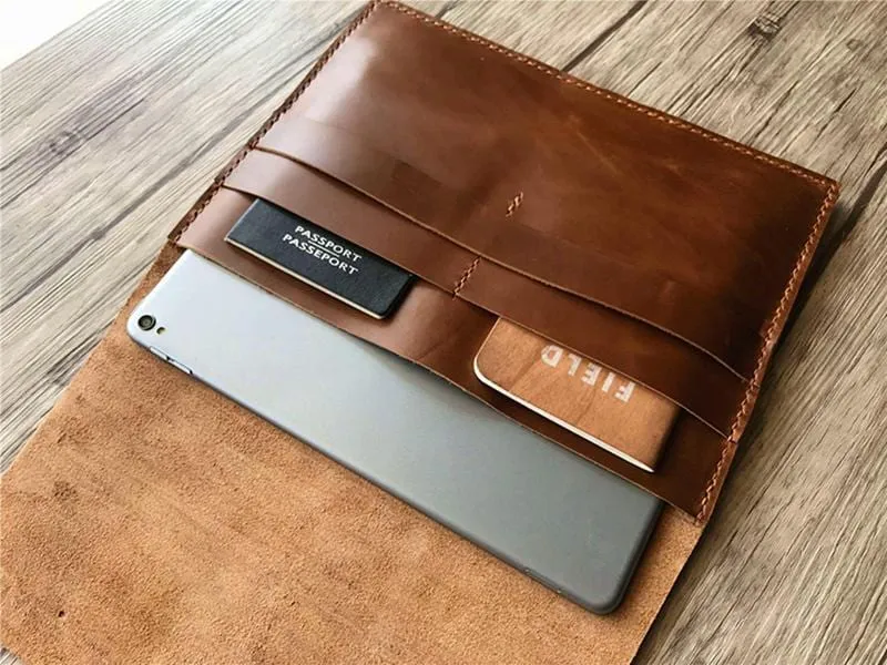 Engraved Leather 12 inch Laptop Sleeve Case