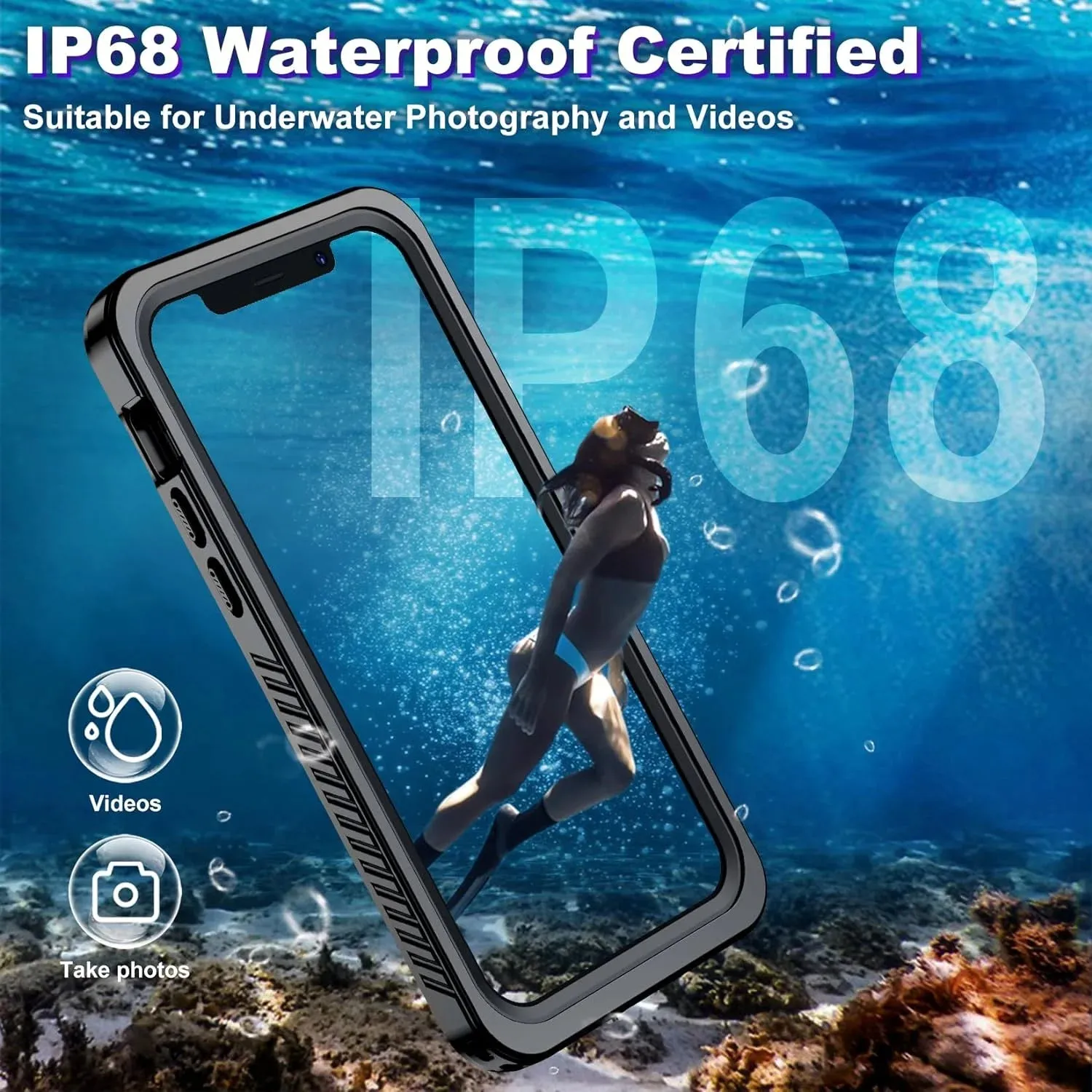 Entronix Waterproof Case for Apple iPhone 8/7/SE Case, Full Body Shockproof with Built In Screen Protector, Heavy Duty Cover