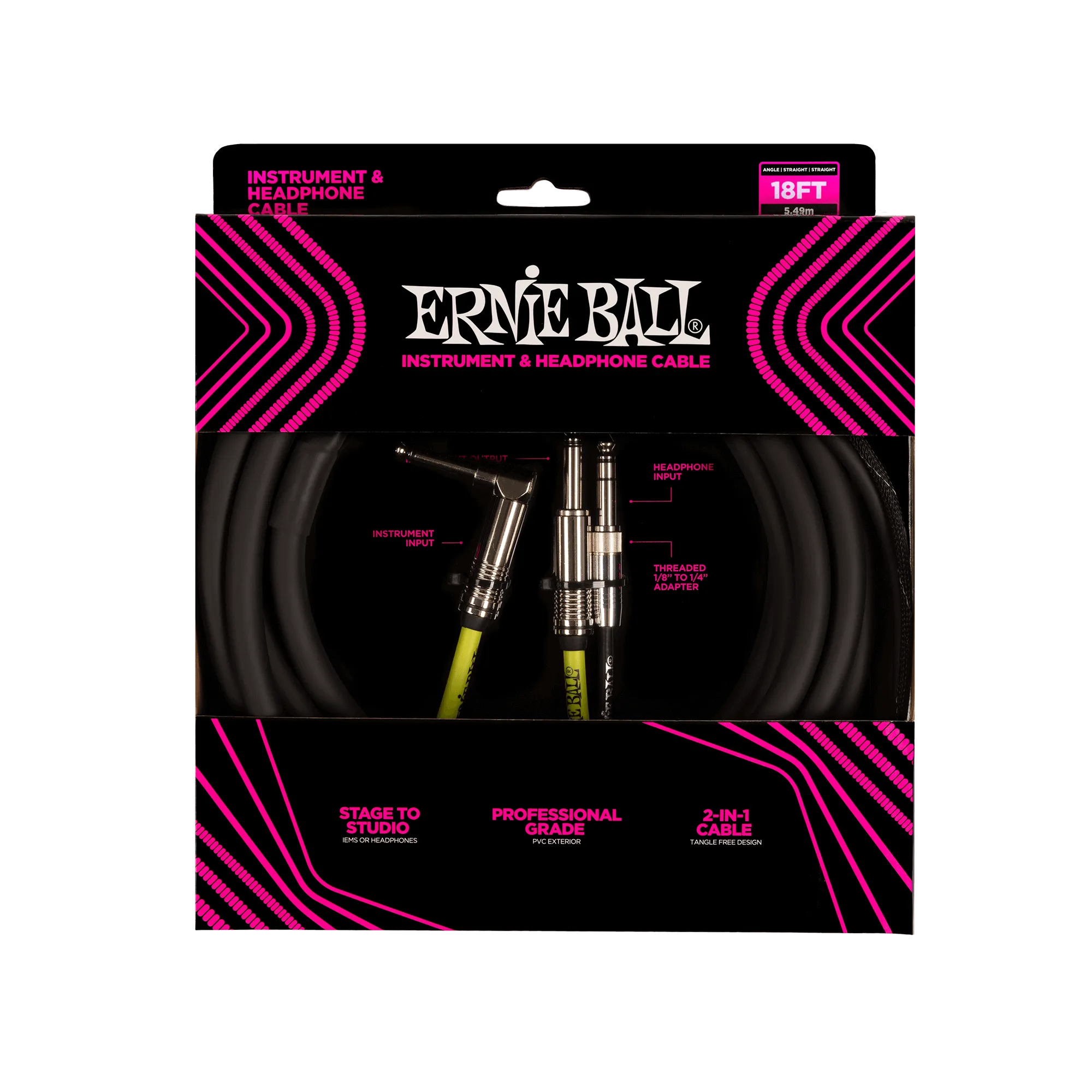 Ernie Ball Instrument And Headphone Cable