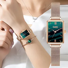 Falling Back Bracelet Rectangular Watch