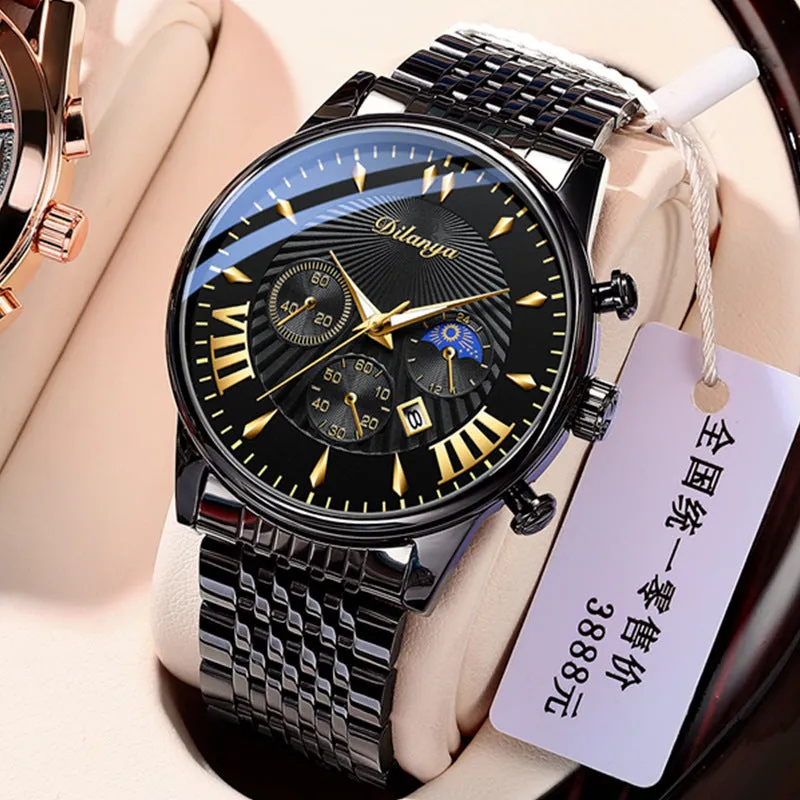 Fashion Business Trend Korean Version Casual Sports Temperament High-end Men's Watch Automatic Non-mechanical Men's Watch