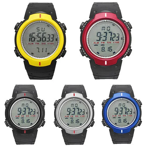 Fashion Men's Women's Waterproof LCD Digital Stopwatch Date Rubber Sport Wrist Watch