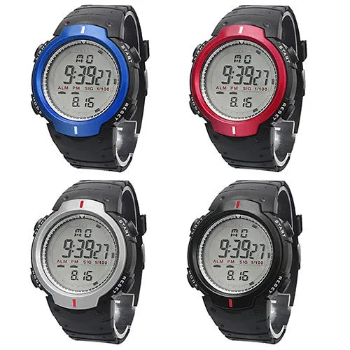 Fashion Men's Women's Waterproof LCD Digital Stopwatch Date Rubber Sport Wrist Watch