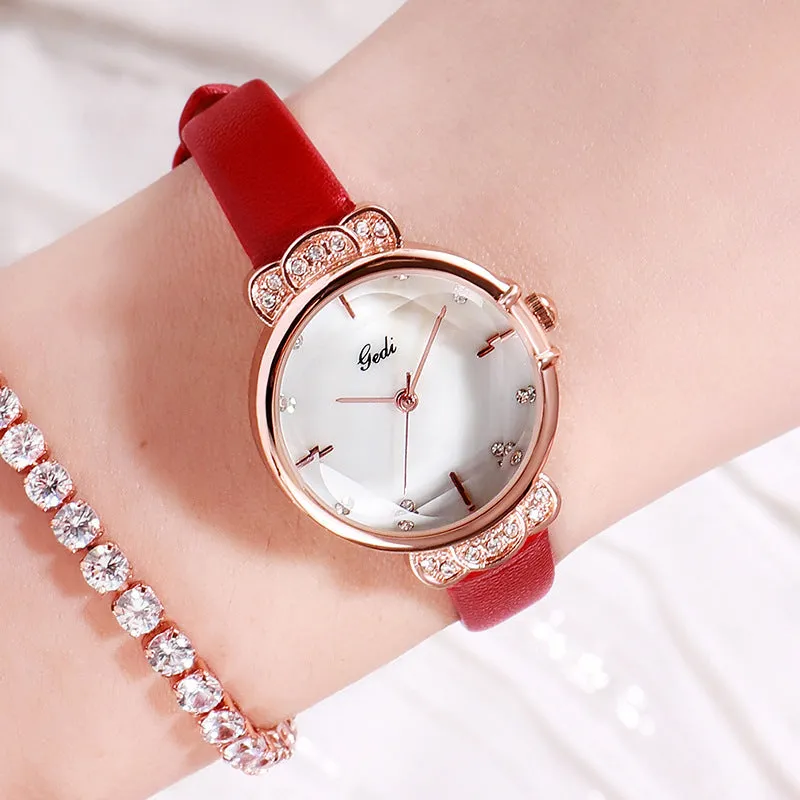 Fashion simple leather strap women's watches