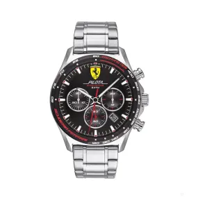 Ferrari Watch, Pilota EVO Chronograph SS Mens, 44 mm, Silver, 2020